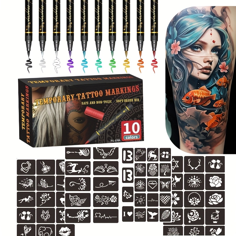 Metallic Paint Set - Temporary tattoo marker set with 10
