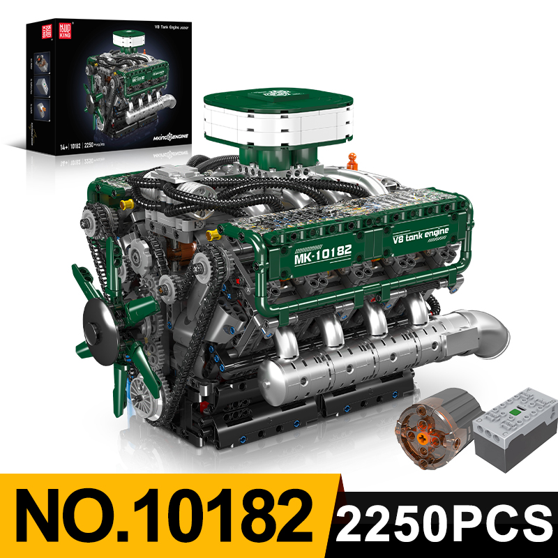 Model Kit Engine V8 - Mould King 10182 V8 Tank Engine