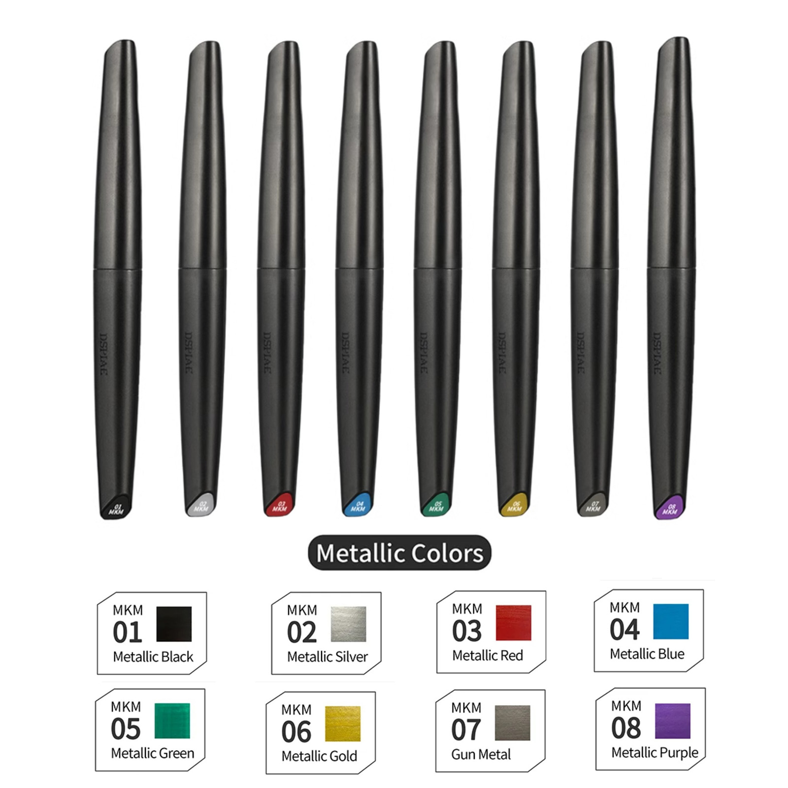 Metallic Paint Set - DSPIAE Soft Tip Water-based Marker Pen