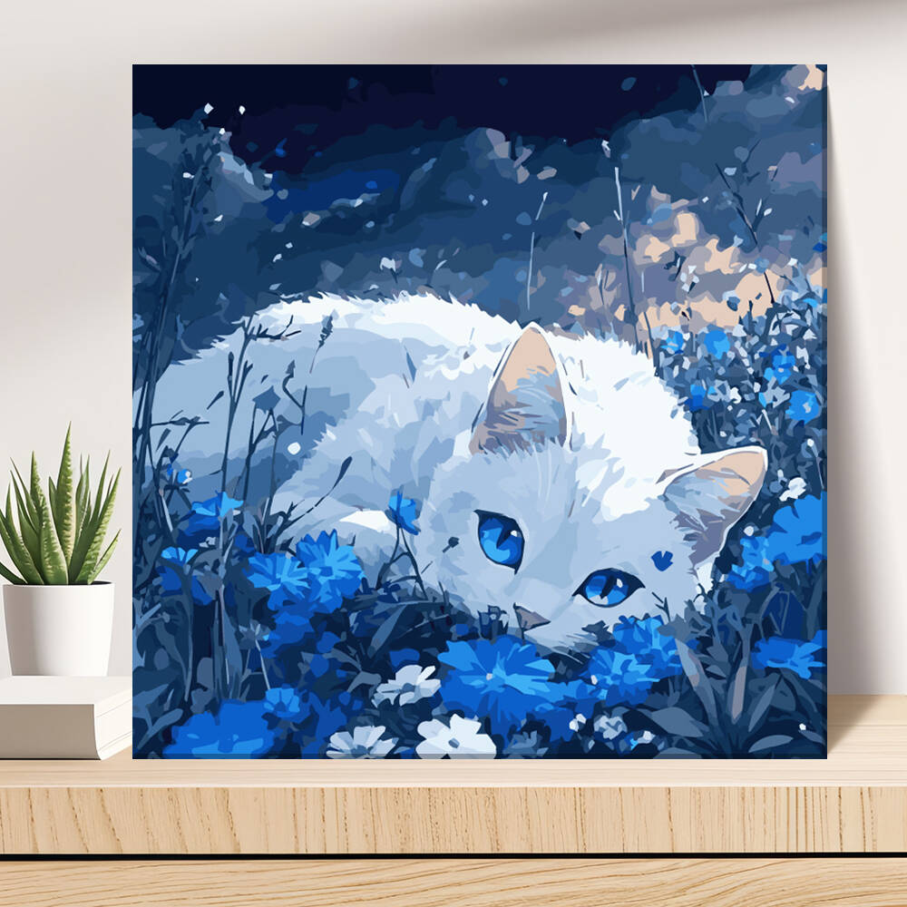 Metallic Paint Set - DIY Painting By Numbers Cat Animal