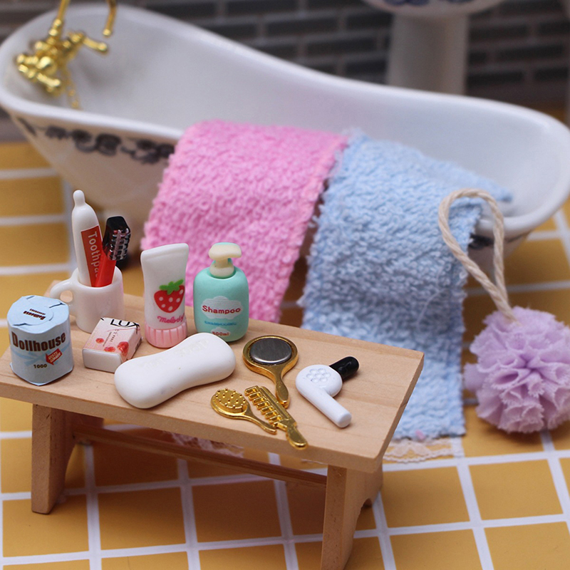Model Kit House - Doll House Miniature Practical Bathroom Accessory