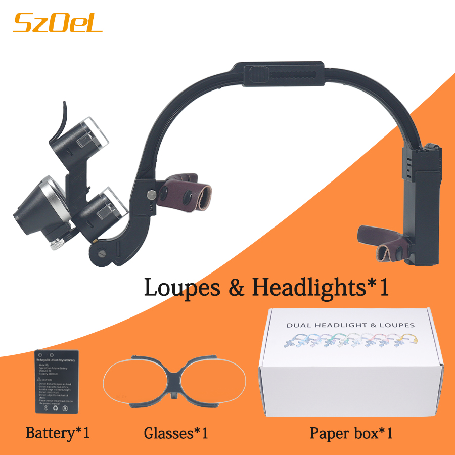 Magnifier With Light - 2.5X/3.5X Dental Binocular Magnifying Glass Oral