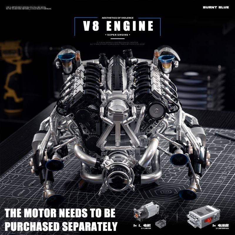 MOC Supercar V8 Engine Buildin - đánh giá và giá Model Kit Engine V8