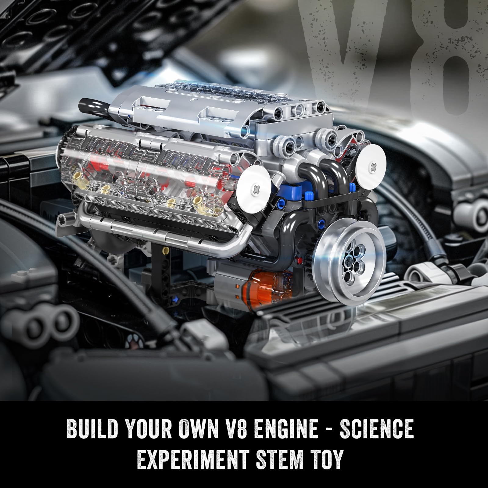 Mould King 10088 V8 Engine Bui - đánh giá và giá Model Kit Engine V8