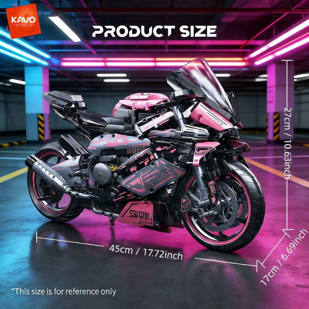 KAVOWORLD 2096PCS Pink Motorcy - đánh giá và giá Model Kit In Era