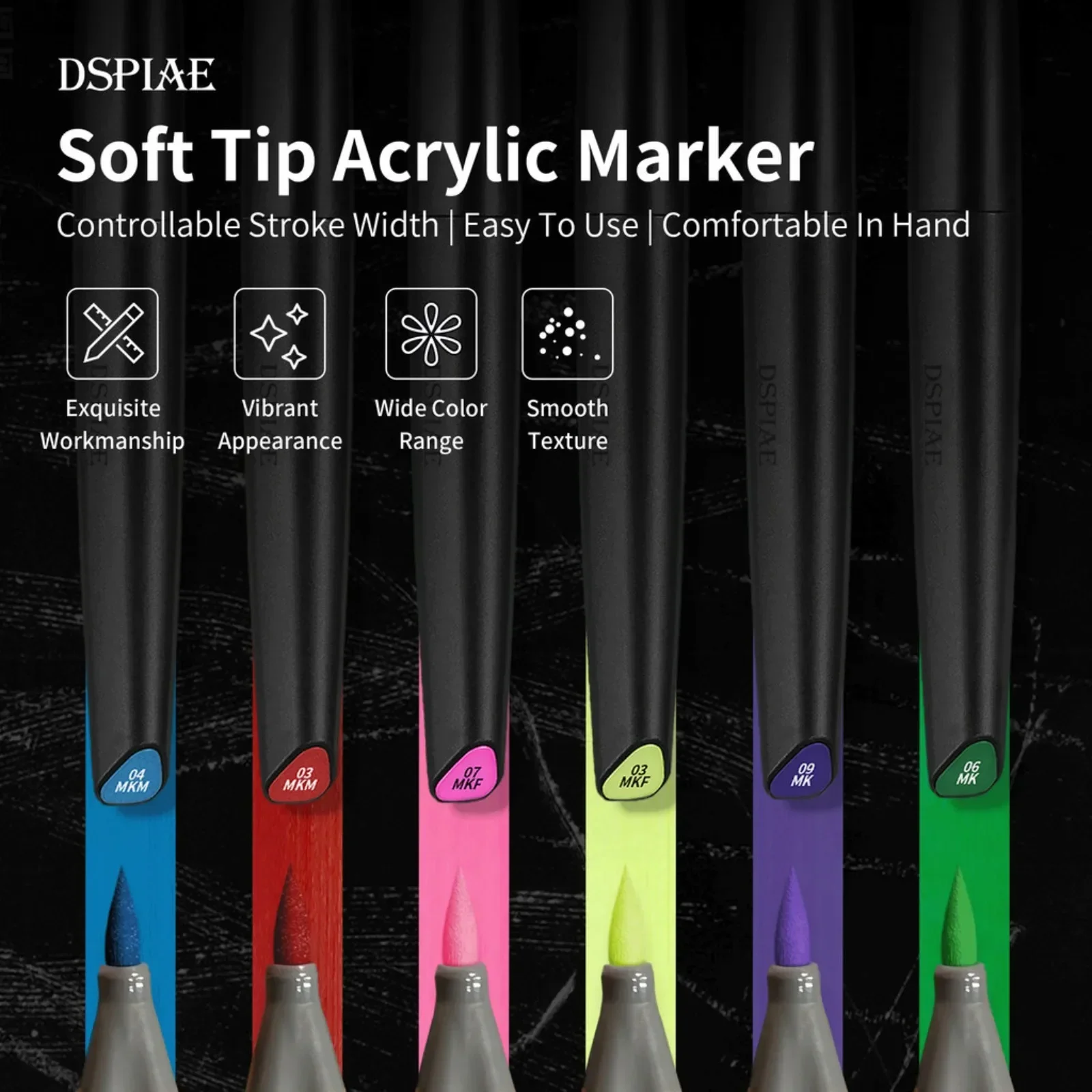 DSPIAE Soft Tip Water-based Ma - đánh giá và giá Metallic Paint Set