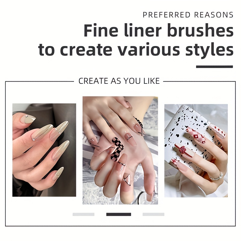 5PCS Nail Art Liner Brushes Ha - đánh giá và giá Metallic Paint Set