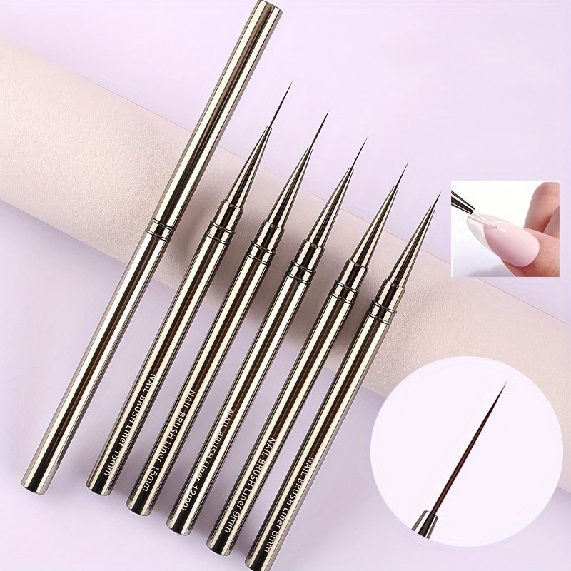 5PCS Nail Art Liner Brushes Ha - đánh giá và giá Metallic Paint Set