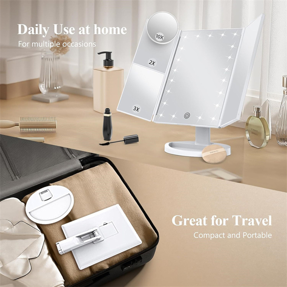 Bathroom Folding Makeup Mirror - đánh giá và giá Magnifier With Light