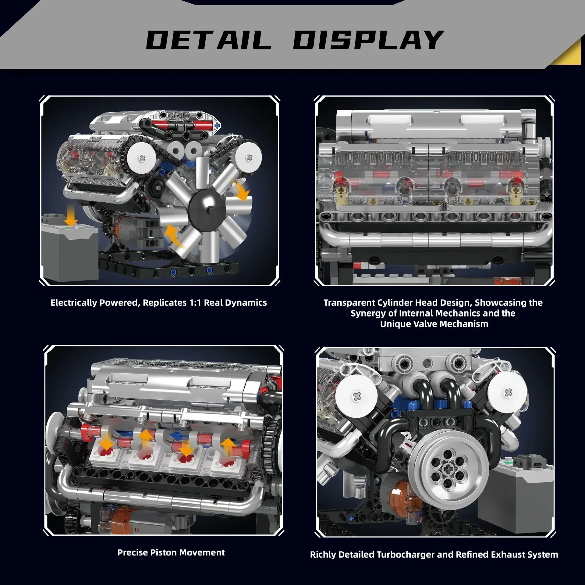 Mould King V8 Engine Building  - đánh giá và giá Model Kit Engine V8