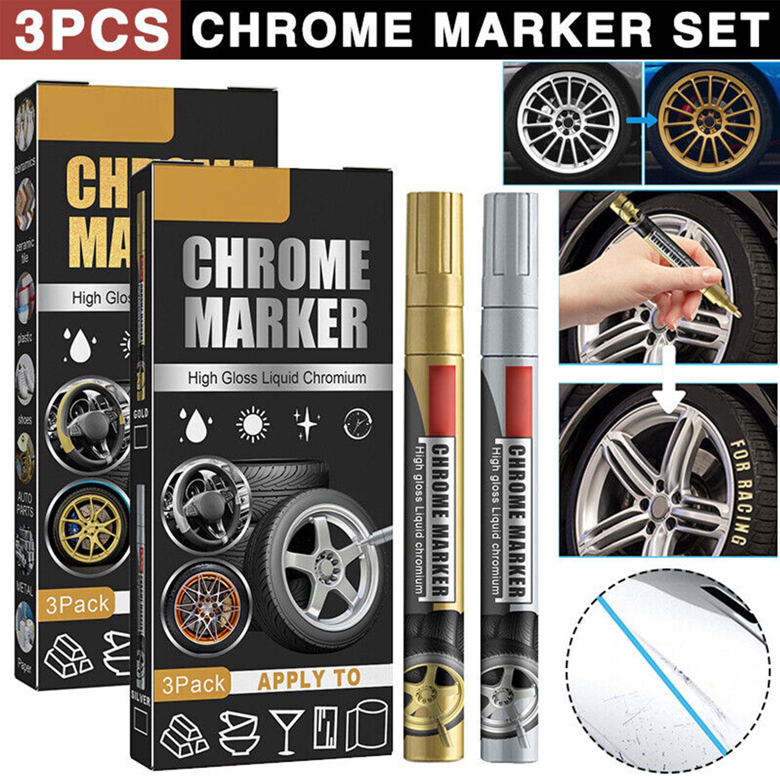 3Pcs/Set Chrome Marker Pen Car - đánh giá và giá Metallic Paint Set