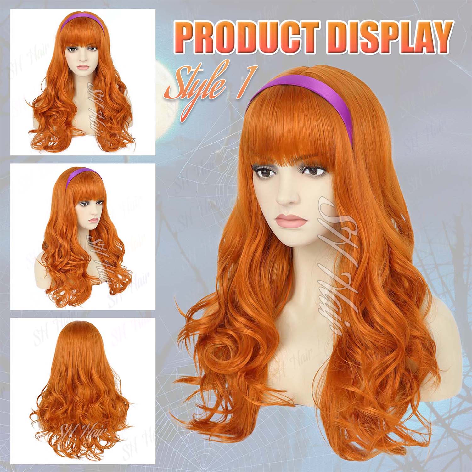 Synthetic Long Curly Orange Wi - đánh giá và giá Magnifier With Light