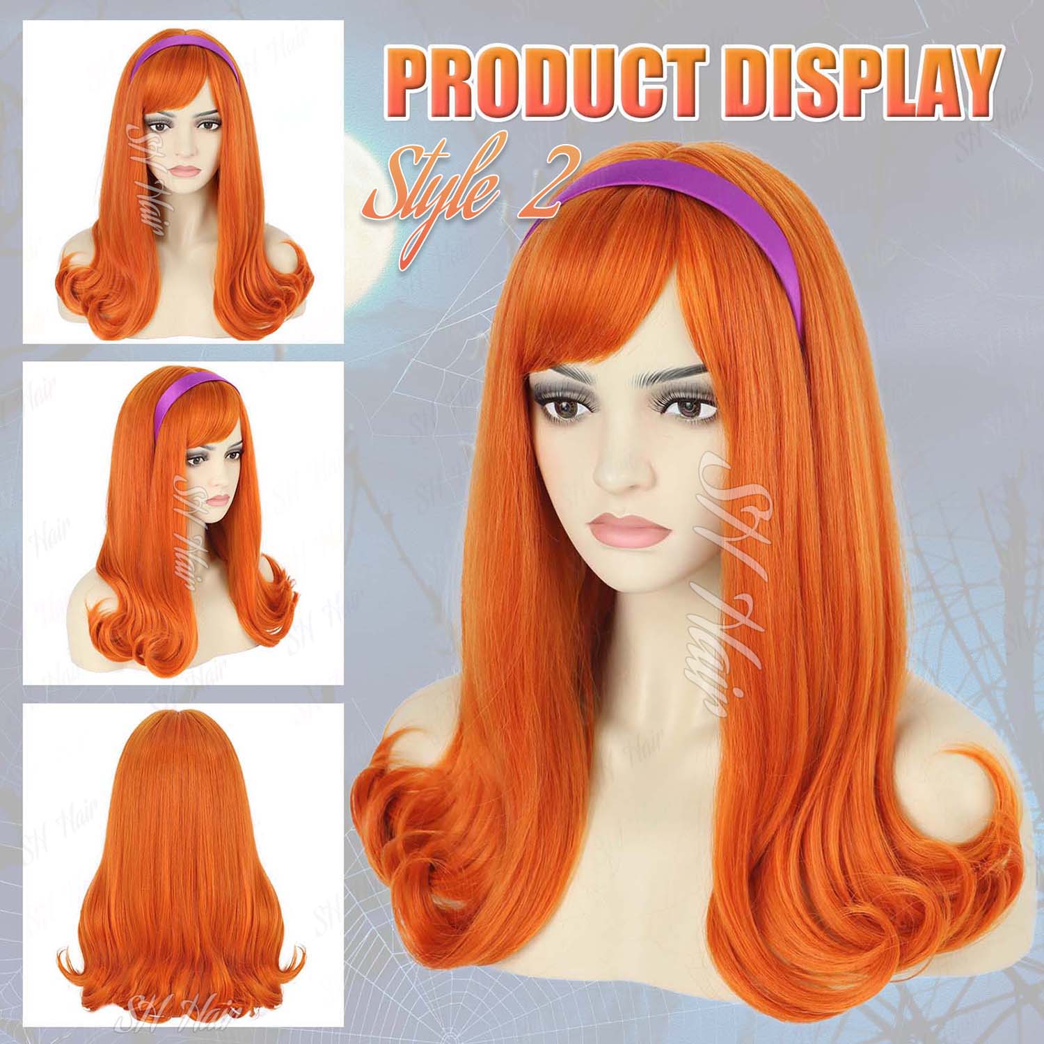 Synthetic Long Curly Orange Wi - đánh giá và giá Magnifier With Light