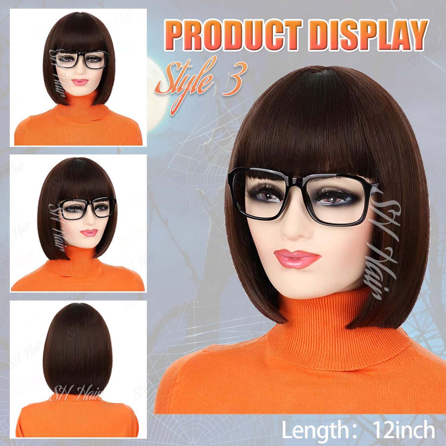 Synthetic Long Curly Orange Wi - đánh giá và giá Magnifier With Light