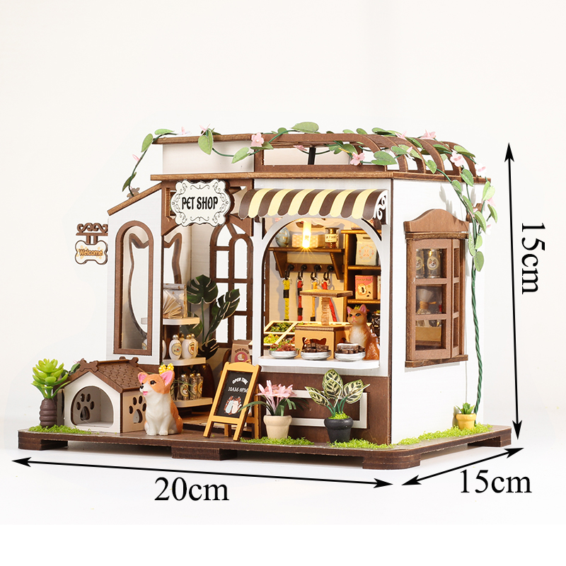 DIY Wooden Pet Shop Cottage Do - đánh giá và giá Model Kit House