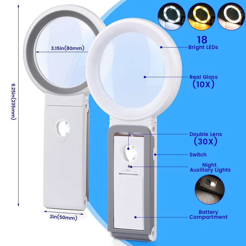 30X40X Foldable Handheld Magni - đánh giá và giá Magnifier With Light