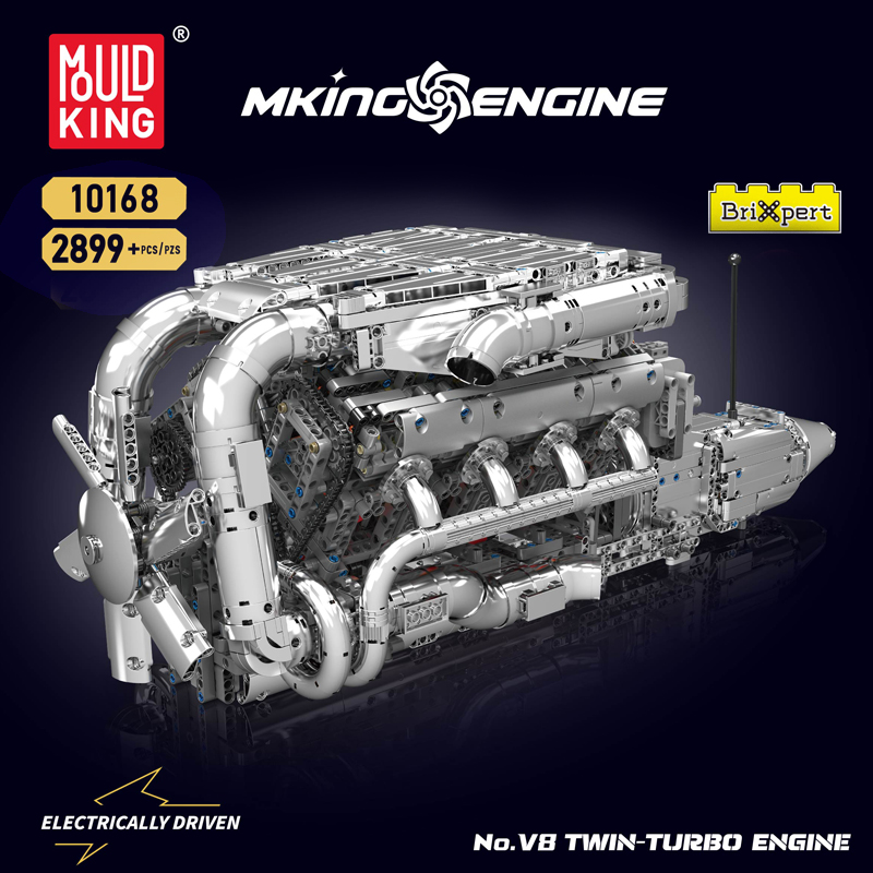 Mould King 10168 V8 Twin Turbo - đánh giá và giá Model Kit Engine V8