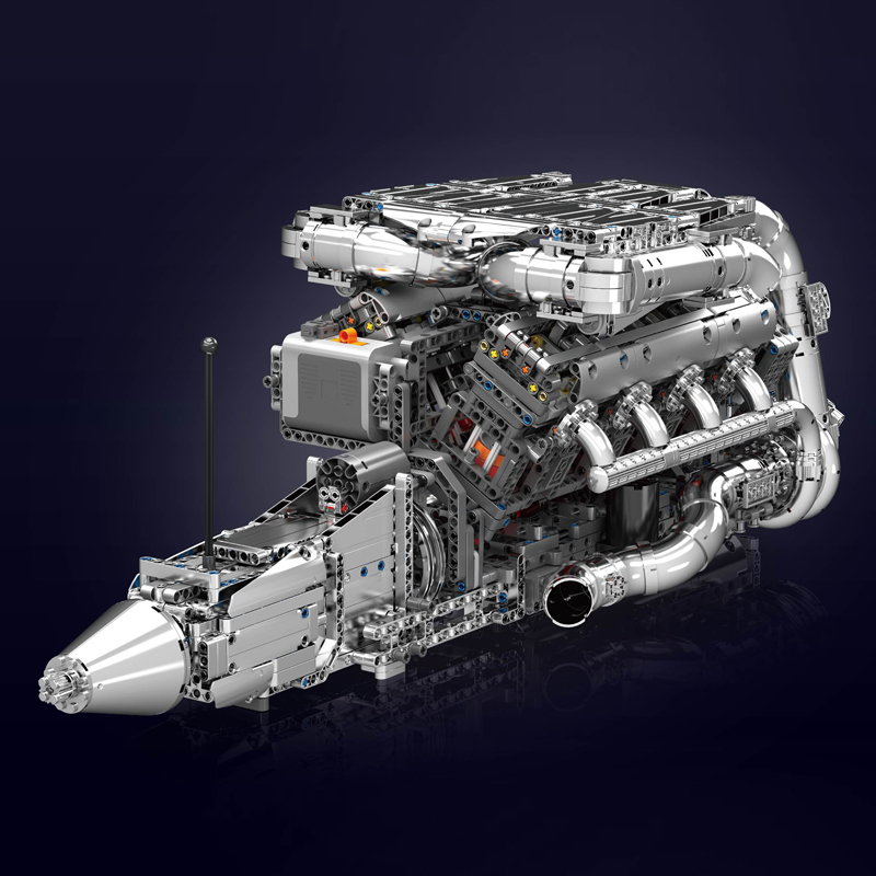 Mould King 10168 V8 Twin Turbo - đánh giá và giá Model Kit Engine V8